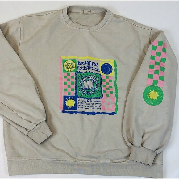 Urban Outfiters UO Beautiful Existence Crewneck Sweatshirt Small Medium S/M - Picture 2 of 10